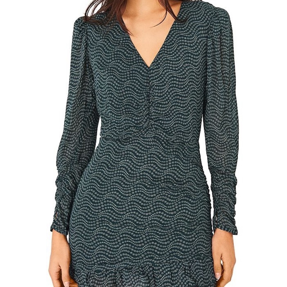 Chic Long Sleeve Patterned Dress